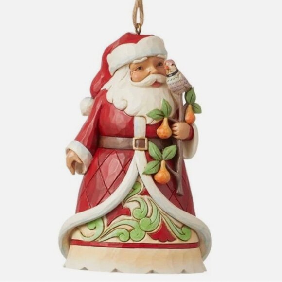 Jim Shore A Partridge in Pear Tree Branch Santa Worldwide Event Ornament 6013136 - Picture 1 of 5